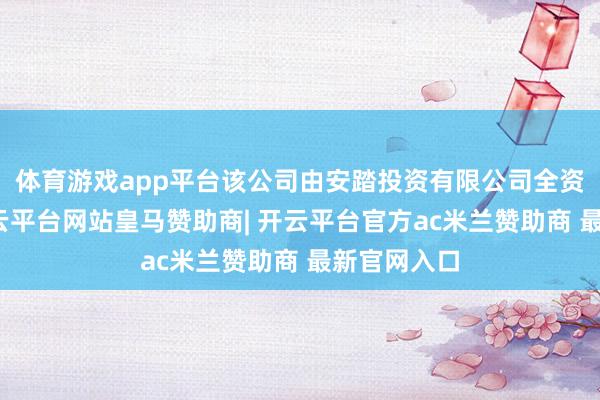 体育游戏app平台该公司由安踏投资有限公司全资合手股-开云平台网站皇马赞助商| 开云平台官方ac米兰赞助商 最新官网入口
