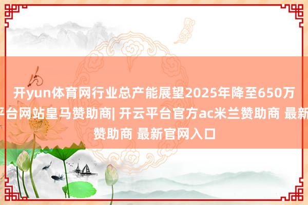 开yun体育网行业总产能展望2025年降至650万吨-开云平台网站皇马赞助商| 开云平台官方ac米兰赞助商 最新官网入口