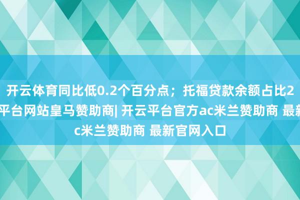 开云体育同比低0.2个百分点；托福贷款余额占比2.7%-开云平台网站皇马赞助商| 开云平台官方ac米兰赞助商 最新官网入口