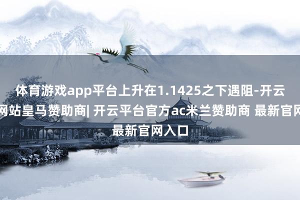 体育游戏app平台上升在1.1425之下遇阻-开云平台网站皇马赞助商| 开云平台官方ac米兰赞助商 最新官网入口