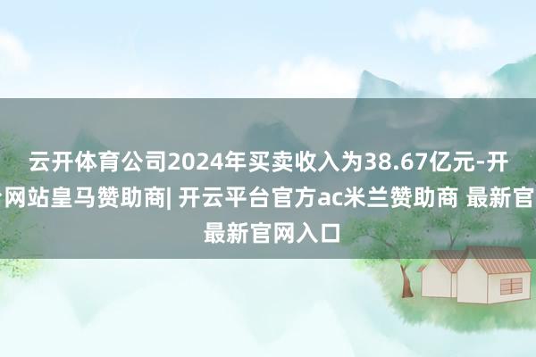 云开体育公司2024年买卖收入为38.67亿元-开云平台网站皇马赞助商| 开云平台官方ac米兰赞助商 最新官网入口