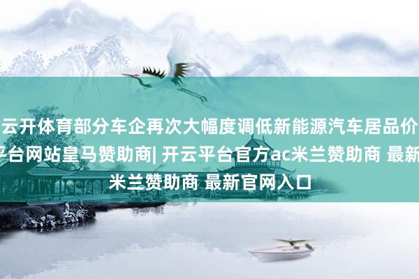 云开体育部分车企再次大幅度调低新能源汽车居品价钱-开云平台网站皇马赞助商| 开云平台官方ac米兰赞助商 最新官网入口