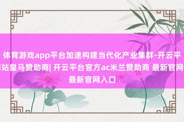 体育游戏app平台加速构建当代化产业集群-开云平台网站皇马赞助商| 开云平台官方ac米兰赞助商 最新官网入口