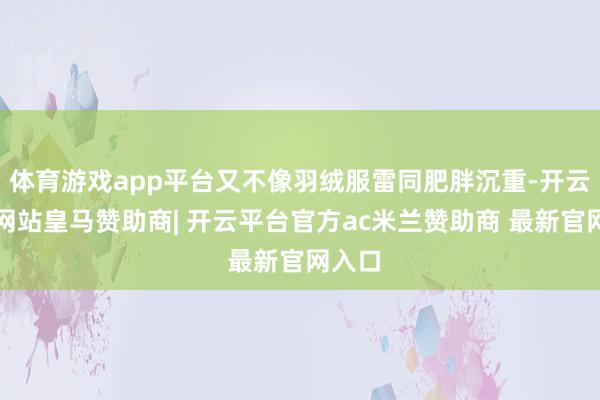 体育游戏app平台又不像羽绒服雷同肥胖沉重-开云平台网站皇马赞助商| 开云平台官方ac米兰赞助商 最新官网入口