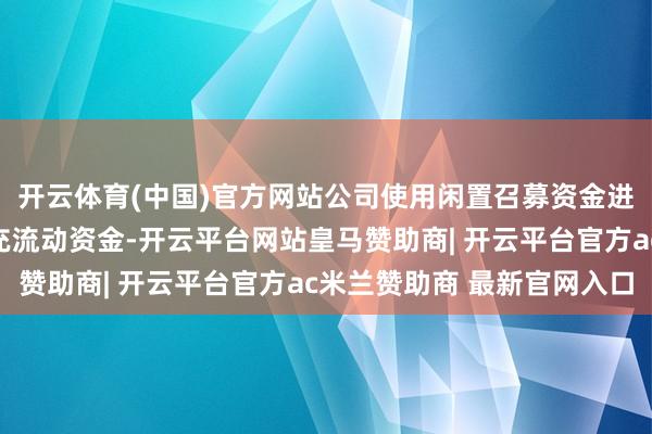 开云体育(中国)官方网站公司使用闲置召募资金进行现款处置或临时补充流动资金-开云平台网站皇马赞助商| 开云平台官方ac米兰赞助商 最新官网入口